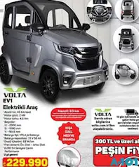 VOLTA EV1 ELEKTRİKLİ ARAÇ ARABA fiyat ve kampanya bilgisi